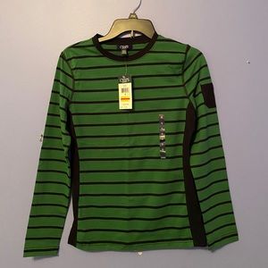 Long sleeve striped green shirt